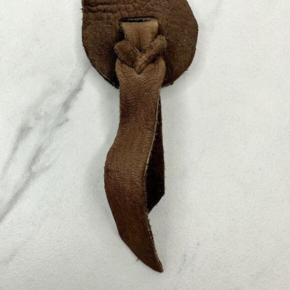 Soft Brown Leather Fringe Western Boho Keychain Keyring - Picture 5 of 7